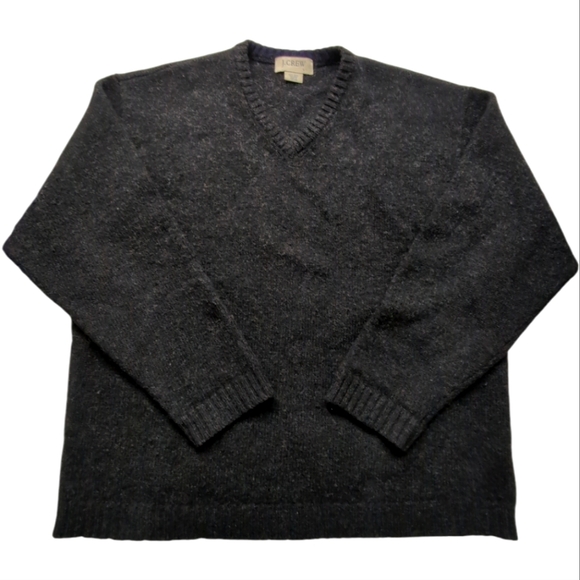 J. Crew Other - J Crew Shetland Wool Sweater Men's Large Black Crewneck Long Sleeve VTG 90's
